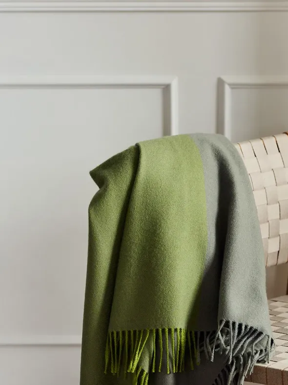 Secret Plaid, lime/moss fra Silkeborg Uldspinderi