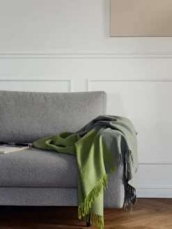 Secret Plaid, lime/moss fra Silkeborg Uldspinderi