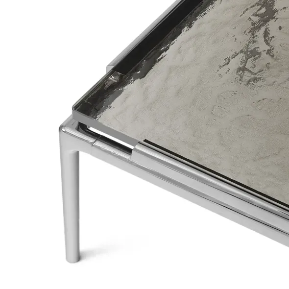Sett LN11 Sidebord, smoked glass/ dark chrome fra &Tradition