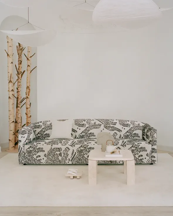 Shore Sofa 3 Seater Extended Base, quill fra New Works