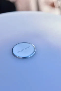 Sinus 22 Portable bordlampe, stål af Piet Hein