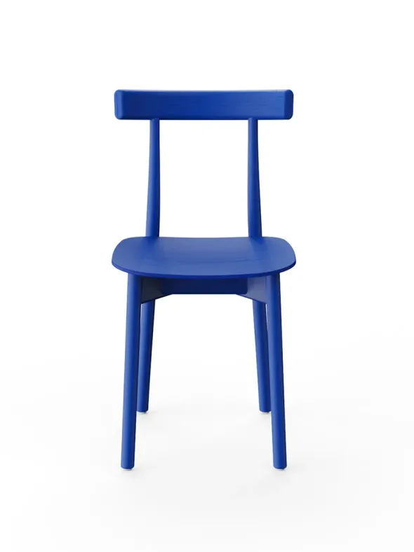 Skinny wooden chair, ash/blue fra Nine
