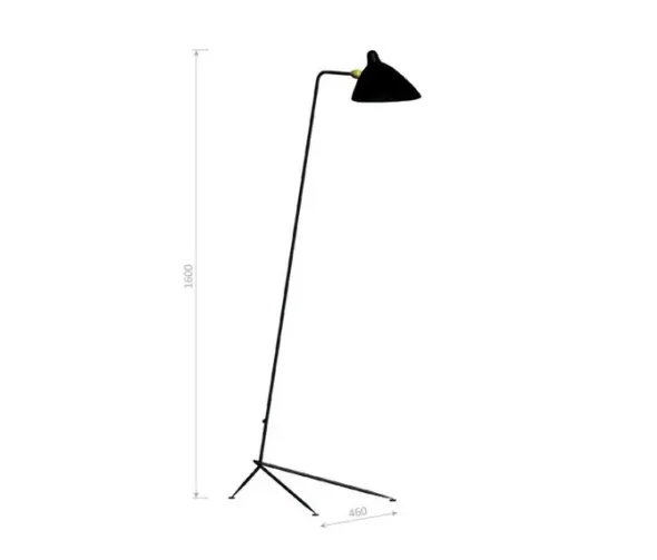 Standing Lamp w/1 Head/Arm af Serge Mouille