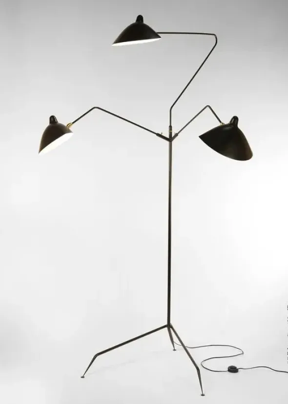 Standing Lamp w/3 Heads/Arms af Serge Mouille
