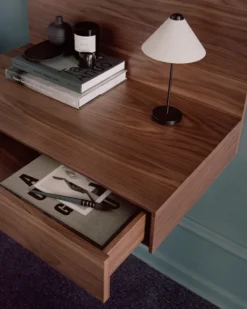Tana Wall Mounted Desk, black stained oak fra New Works