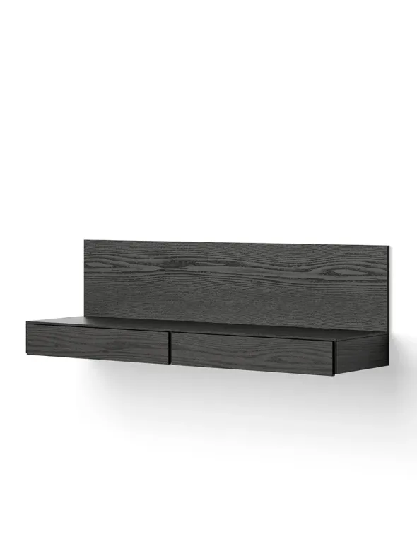 Tana Wall Mounted Media Module, black stained oak fra New Works