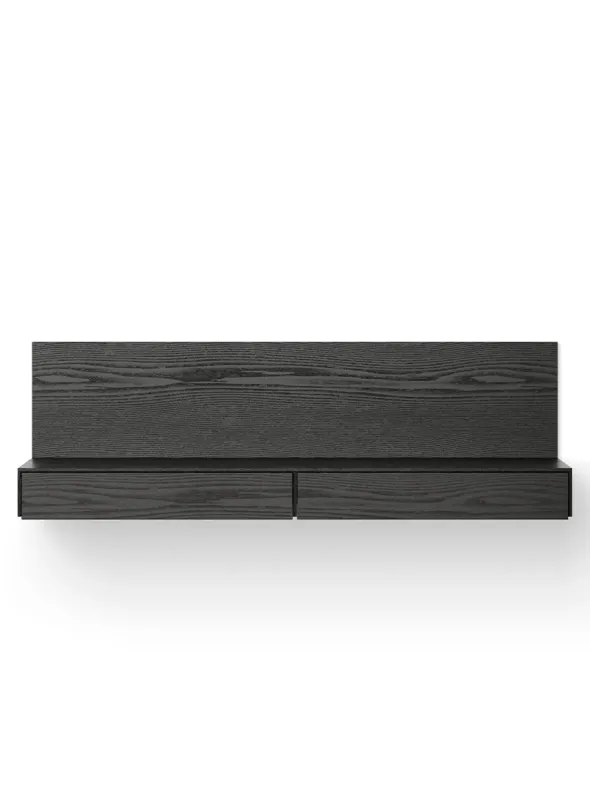 Tana Wall Mounted Media Module, black stained oak fra New Works