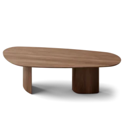 Tangent spisebord, rektangulær lakeret valnød fra DK3