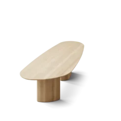 Tangent spisebord, rektangulær hvidolieret eg fra DK3