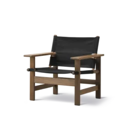 The Canvas Chair, røget eg sort canvas af Børge Mogensen