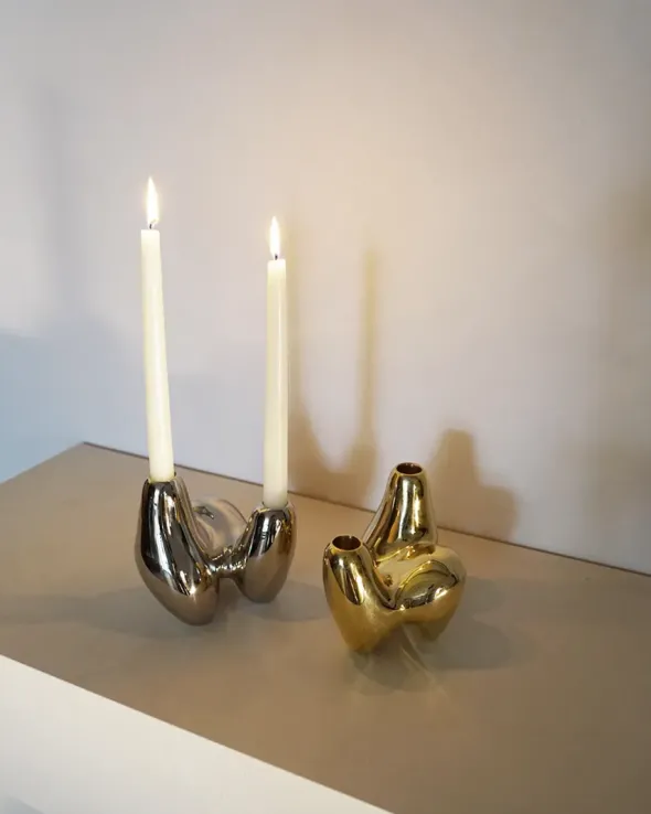 Unity Candleholder, gold fra Hein Studio