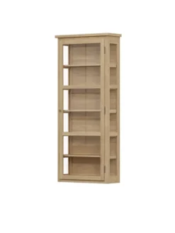 Væghængt Vitrineskab N4, light oak fra Lindebjerg Design