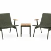 Ville loungesæt i Teak & Bronze Green med 2 stole og 1 skammel fra &Tradition