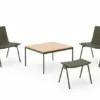 Ville loungesæt i Teak & Bronze Green med 1 loungebord, 1 skammel og 2 stole fra &Tradition