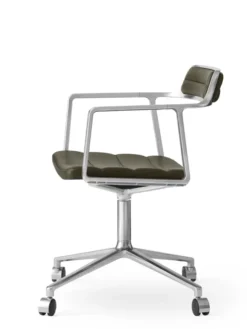 VIPP452 Swivel Chair m/hjul, bosco grøn læder fra Vipp