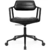VIPP453 Swivel+ Chair m/sort stel & hjul, sort læder fra Vipp