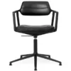 VIPP453 Swivel+ Chair m/sort stel, sort læder fra Vipp