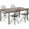 Vitra x Muuto havemøbelsæt med 1 Linear Steel Taupe bord 140 x 75, og 4 sorte Eames Wire Chairs (DKR)