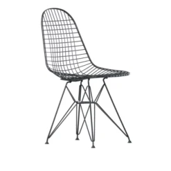 Vitra x Muuto havemøbelsæt med 1 Linear Steel Taupe bord 140 x 75, og 4 sorte Eames Wire Chairs (DKR)
