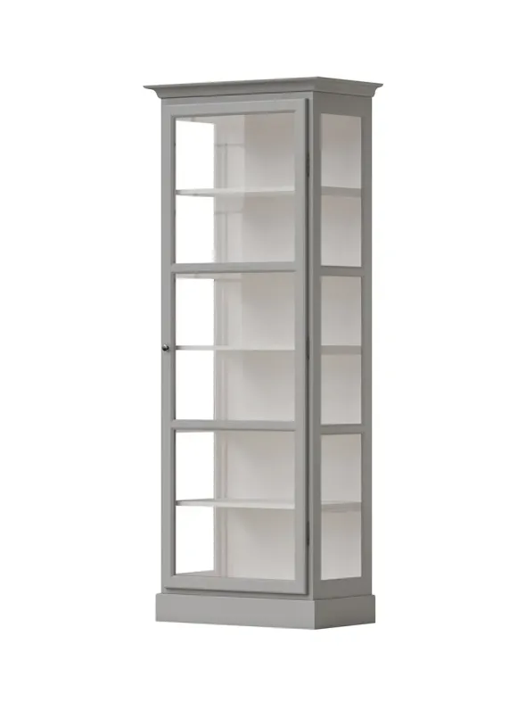 Vitrineskab Classic V1, lys grå fra Lindebjerg Design