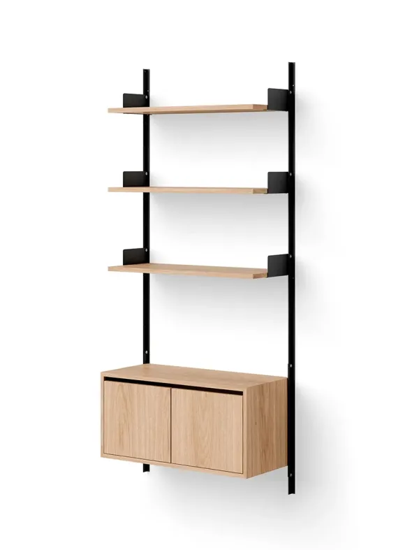 Wall Shelf Cabinet Low w. Doors fra New Works