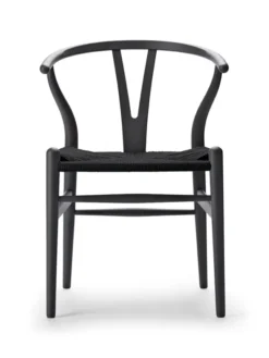 Y-stol CH24 Soft Anthracite Grey med sort flet af Hans J. Wegner