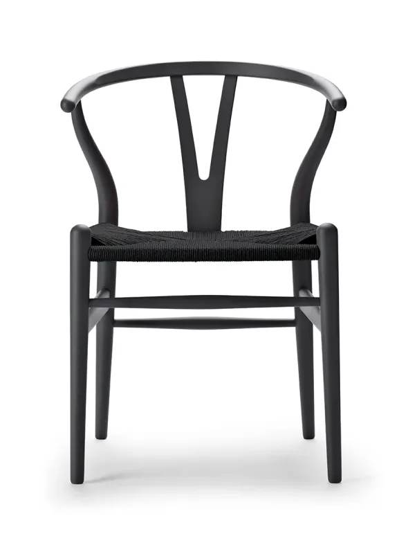 Y-stol CH24 Soft Anthracite Grey med sort flet af Hans J. Wegner