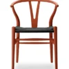 Y-stol CH24 Soft Terracotta med sort flet af Hans J. Wegner