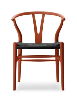 Y-stol CH24 Soft Terracotta med sort flet af Hans J. Wegner