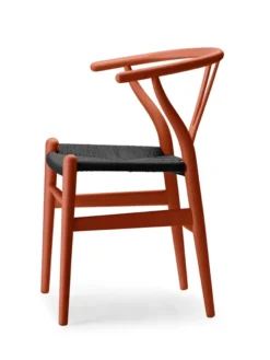 Y-stol CH24 Soft Terracotta med sort flet af Hans J. Wegner